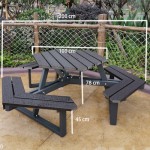 STARCO TBHG21 戶外塑木公園六角枱連凳套裝