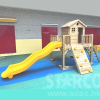 STARCO ODWH29戶外兒童小木屋連滑梯及攀爬遊戲