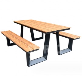 OPTC180 戶外連體塑木桌椅組合 