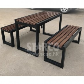 TPDT11 户外塑木桌椅(1枱2櫈套装)